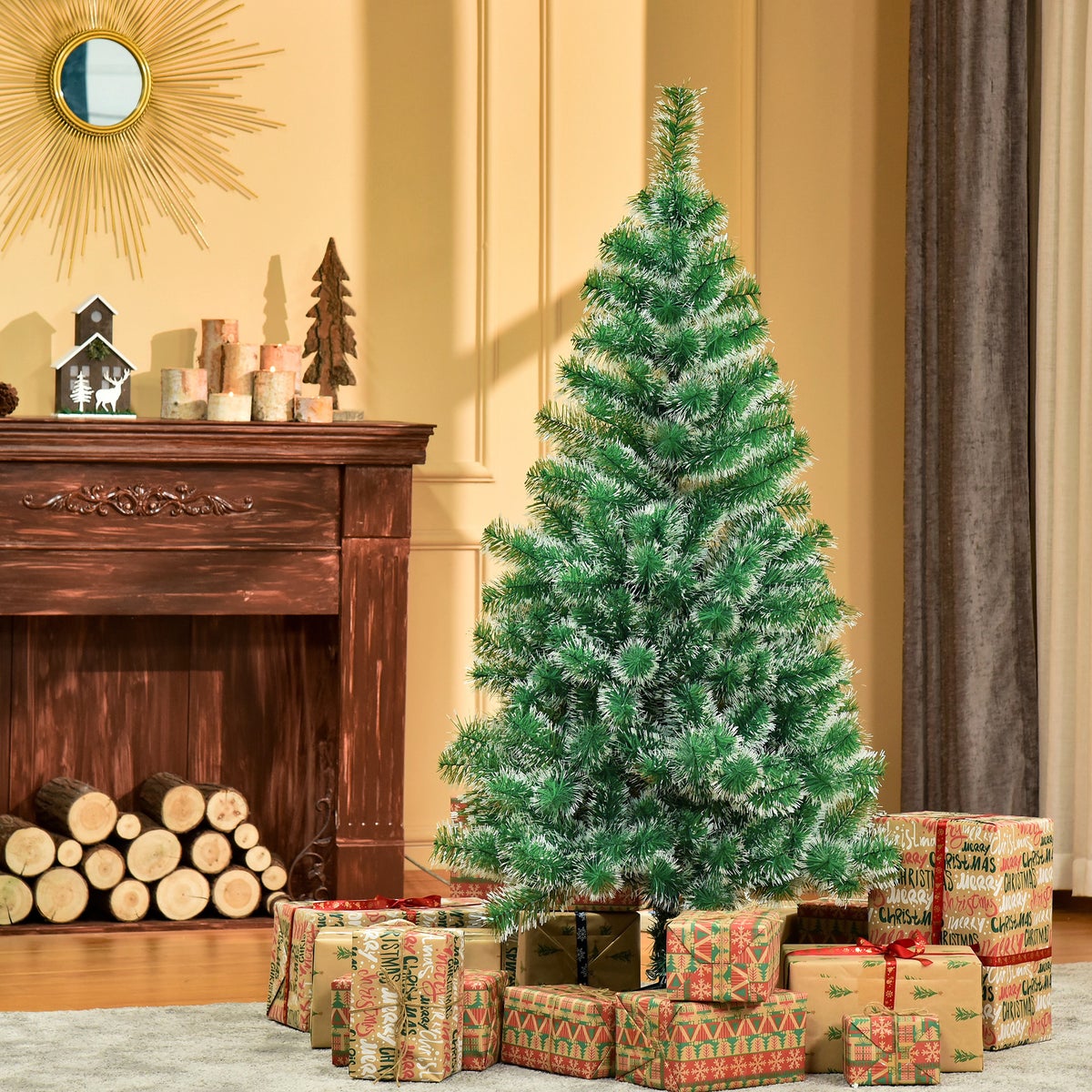 HOMCOM Kunstkerstboom, Ø75 x H150 cm, PET, Groen