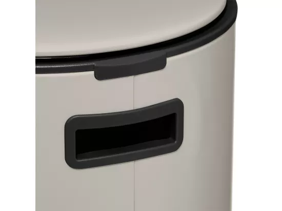 Poubelle ronde 30 Litres en Métal Beige argile