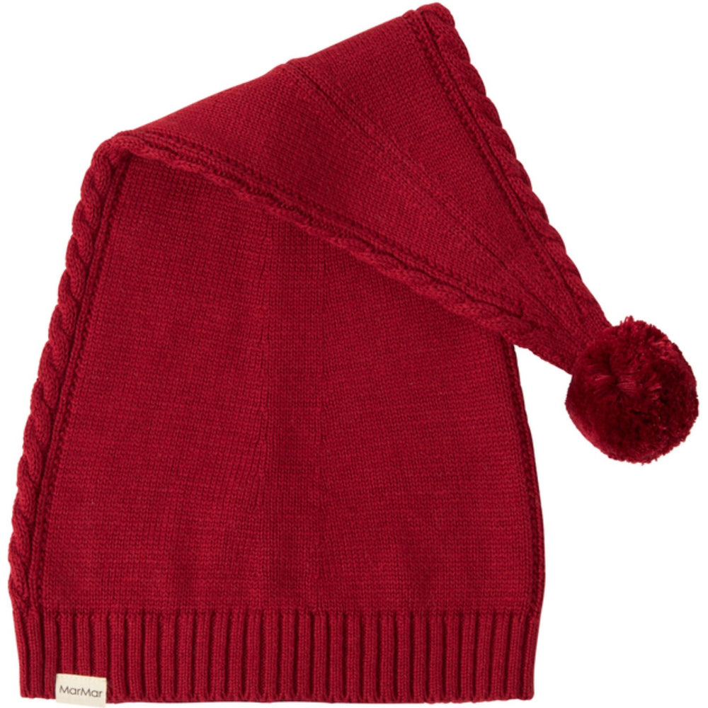 Køb MarMar Cotton Rayon Knit Cable Hibiscus Red Alfen Nissehue