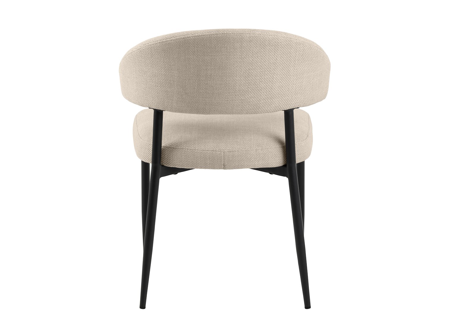 Edina spisestol Tekstil Basel 24 Beige med sortlakkert stålben