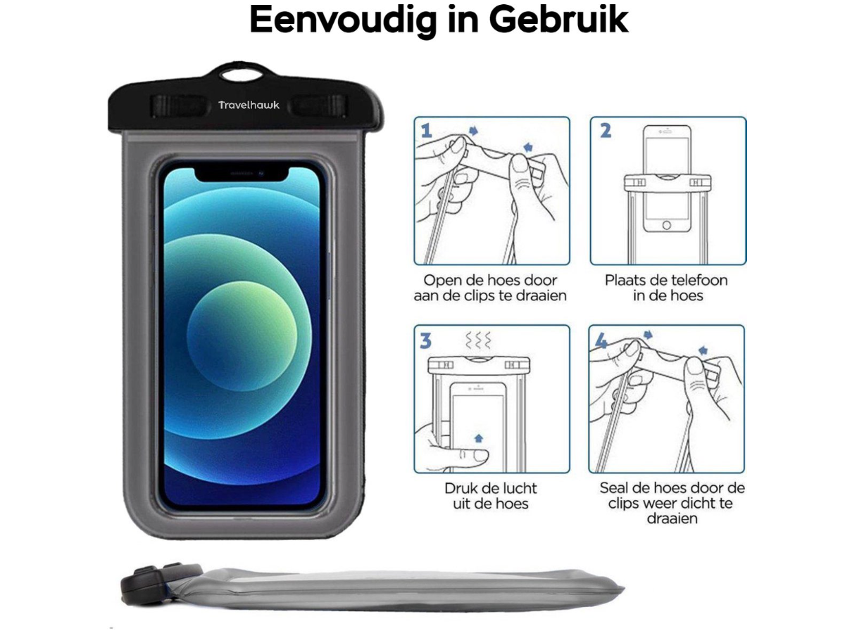 TravelHawk set van 2 waterdichte telefoonhoesjes