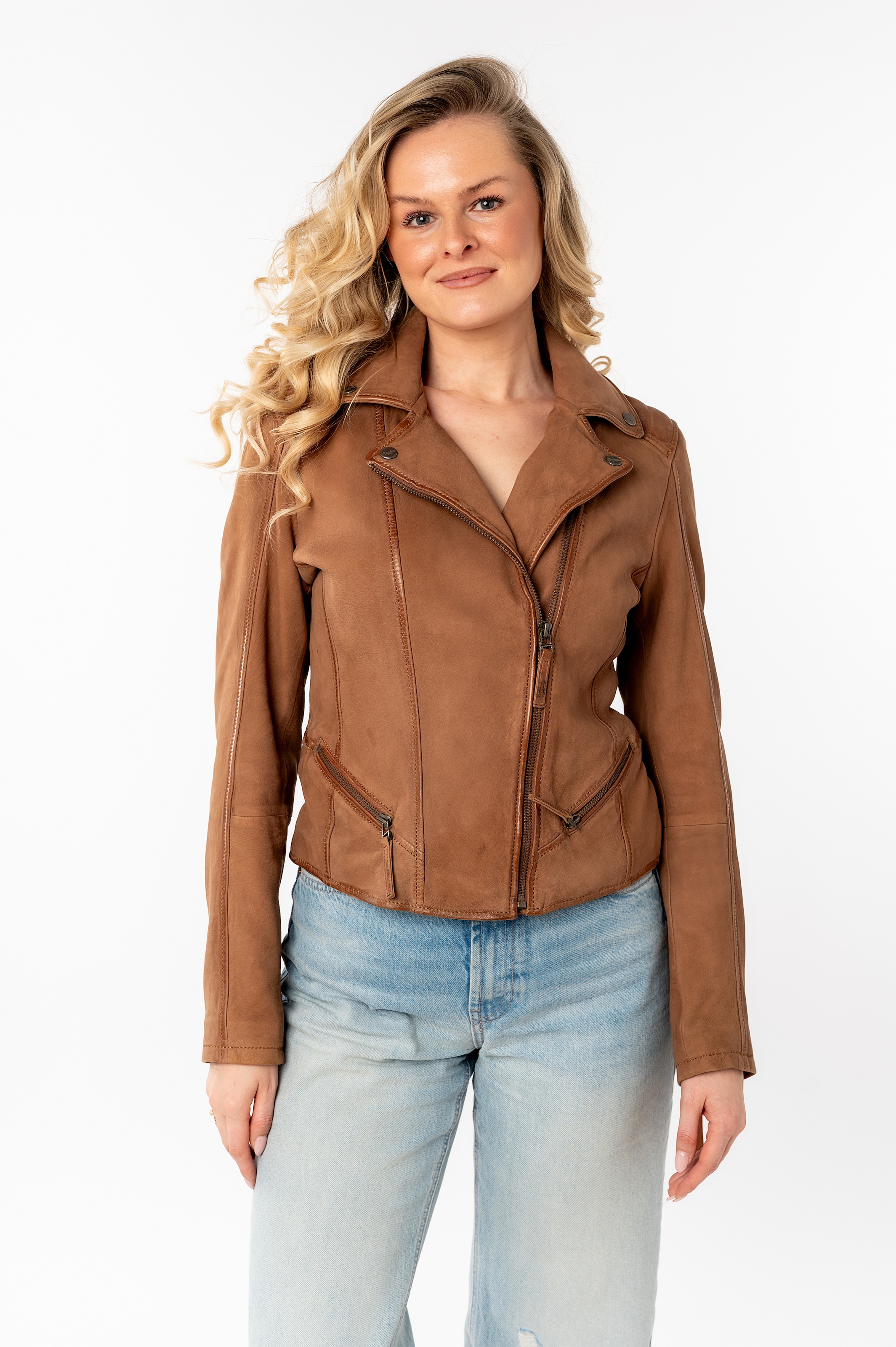 Mauritius Lederjacke »MWAmita OT« mit asymmetrischem Reissverschluss