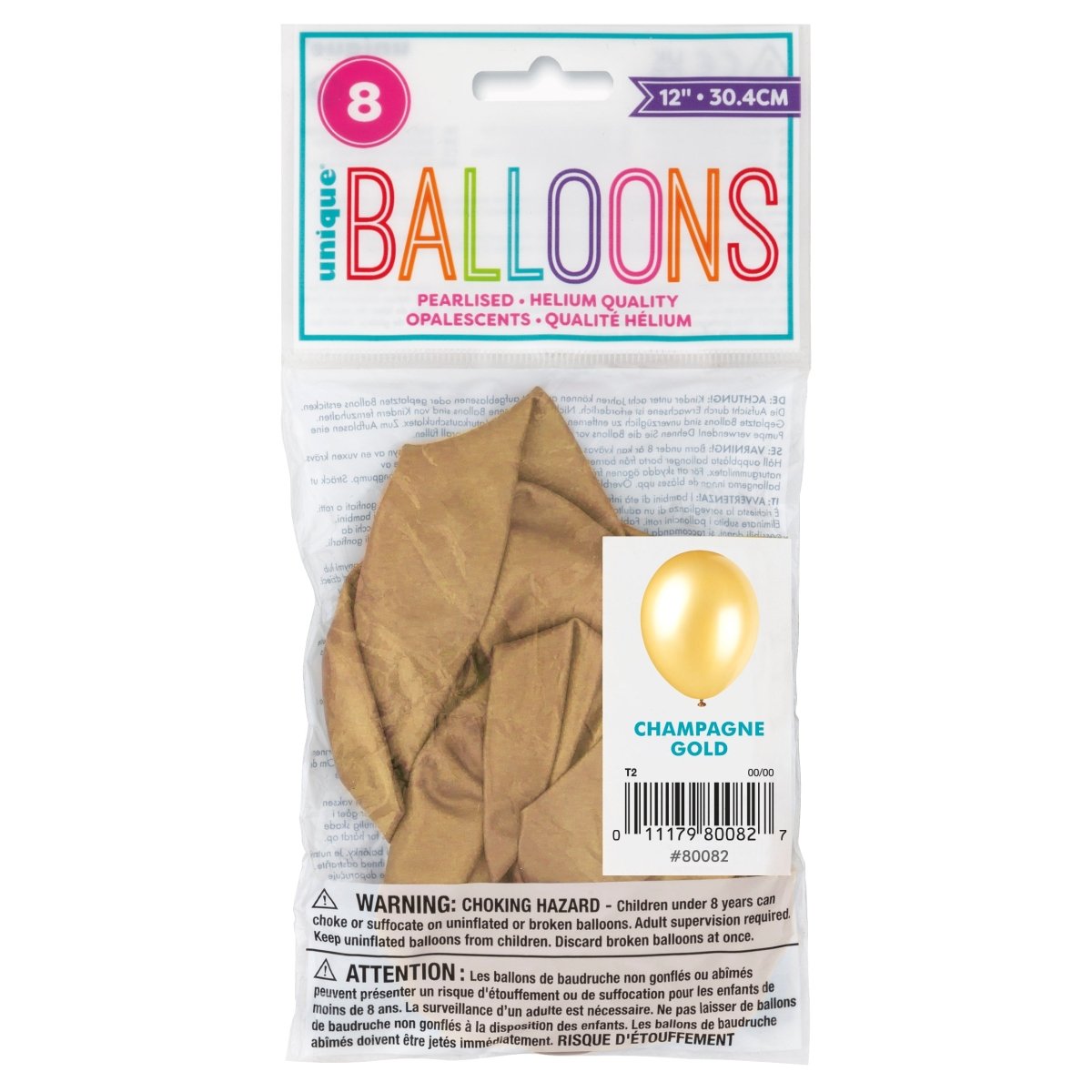 Gouden Ballonnen 30cm 8st