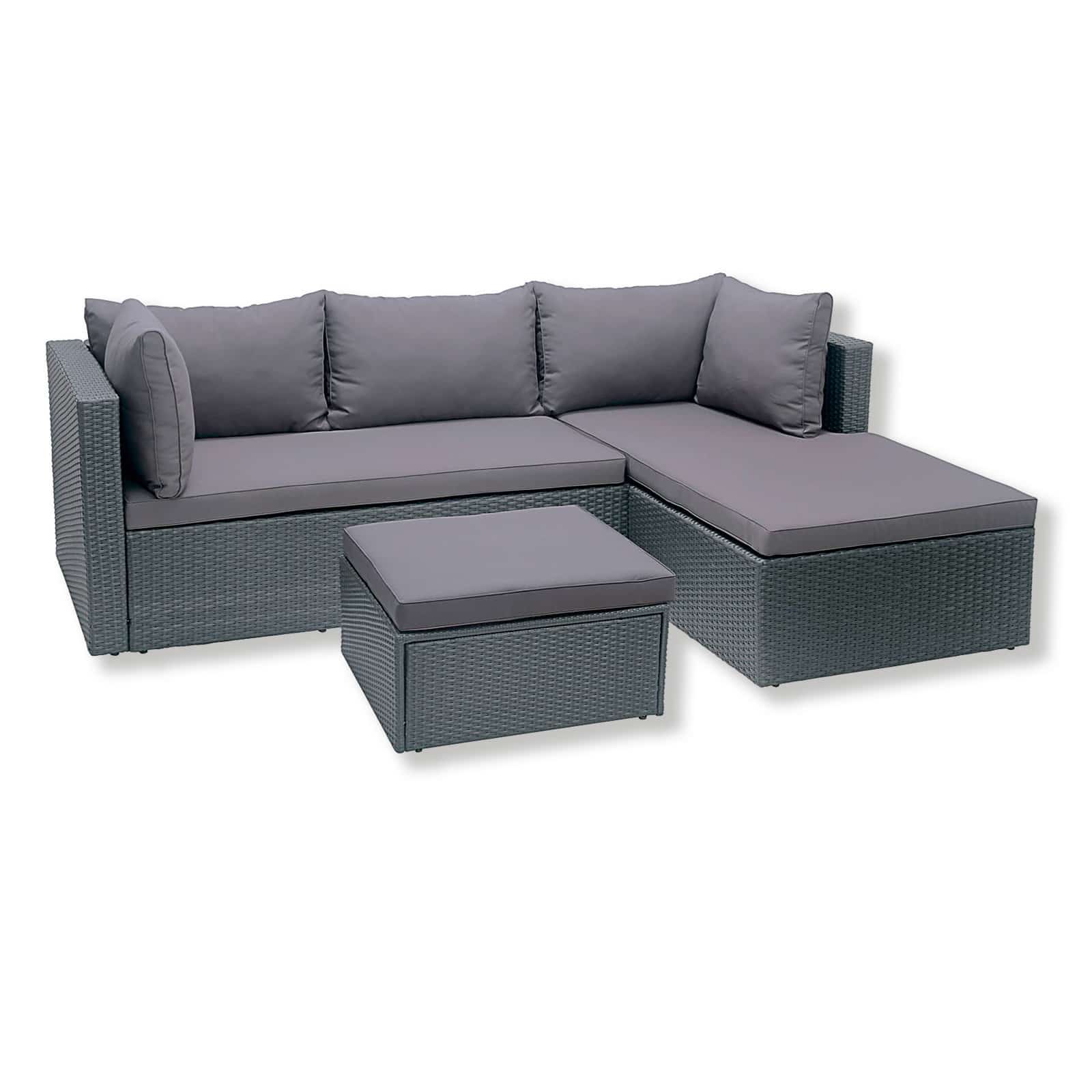 Lounge Sitzgruppe - grau - inklusive Kissen