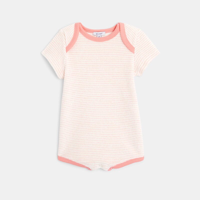 Combishort en coton éponge bébé rose Absorba Rose