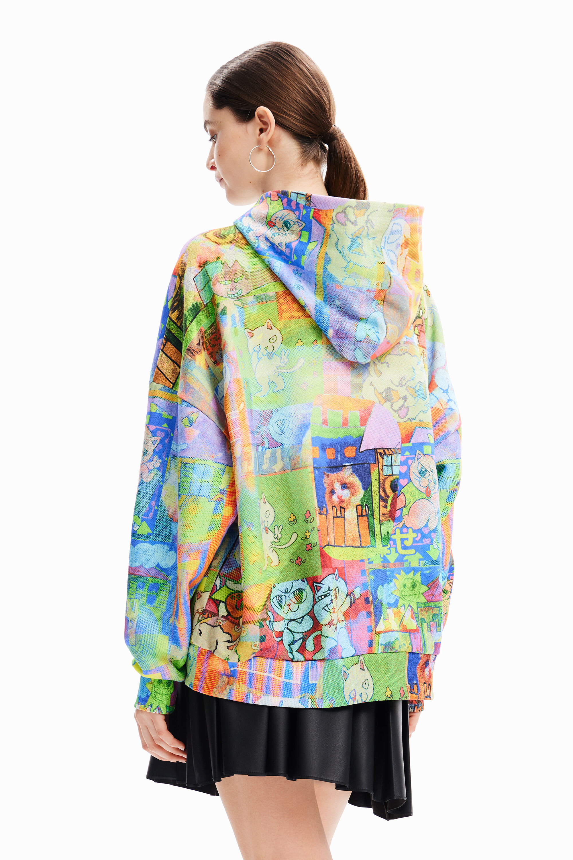 Moletom oversized com estampa de gato da María Escoté