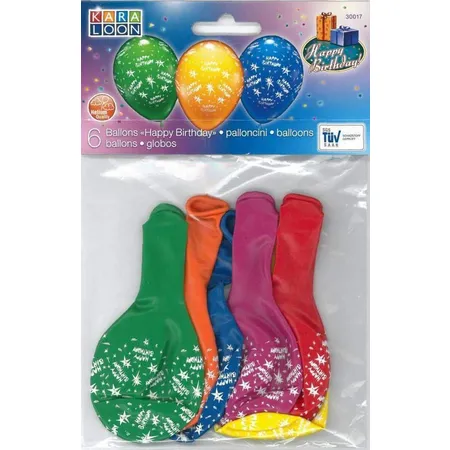Karaloon 6 Ballons Happy Birthday