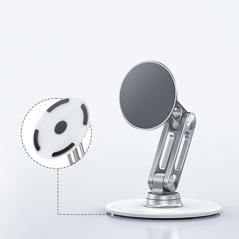 Magnetische Desktop Smartphone Halterung aus Aluminium (177x100mm) - Silber