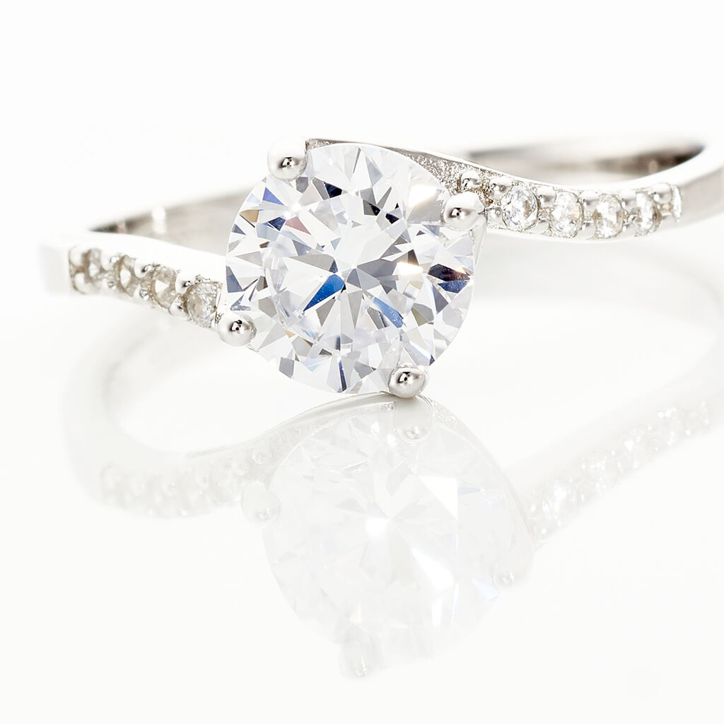 Bague Solitaire Maelane Argent Blanc Oxyde De Zirconium