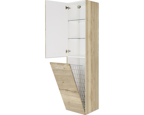 Marlin 3040 hoge kast, frontkleur natuurlijk eikenhoutdecor, BxHxD 40 x 178,8 x 34,8 cm, deurscharnier links, CPMM HTW4L