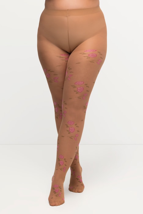 Strumpfhose, florales Muster, 20 den