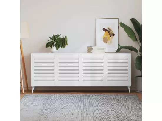 Portes d'armoire à persiennes 4pcs blanc 61,5x49,4cm pin massif