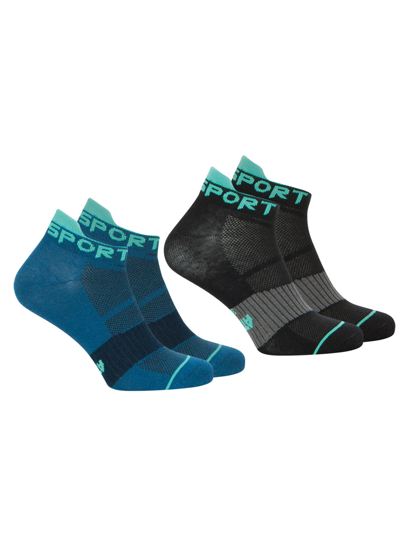 Lot 2 paires de socquettes homme Running
