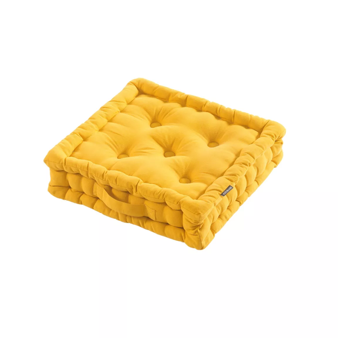 Coussin de sol coton (40 x 40 cm) Pixel Jaune moutarde