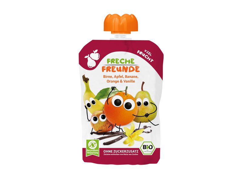 Freche Freunde Quetschie Probierpaket fruchtig, 8 x 100 g Leckere Mix-Pack für Kinder