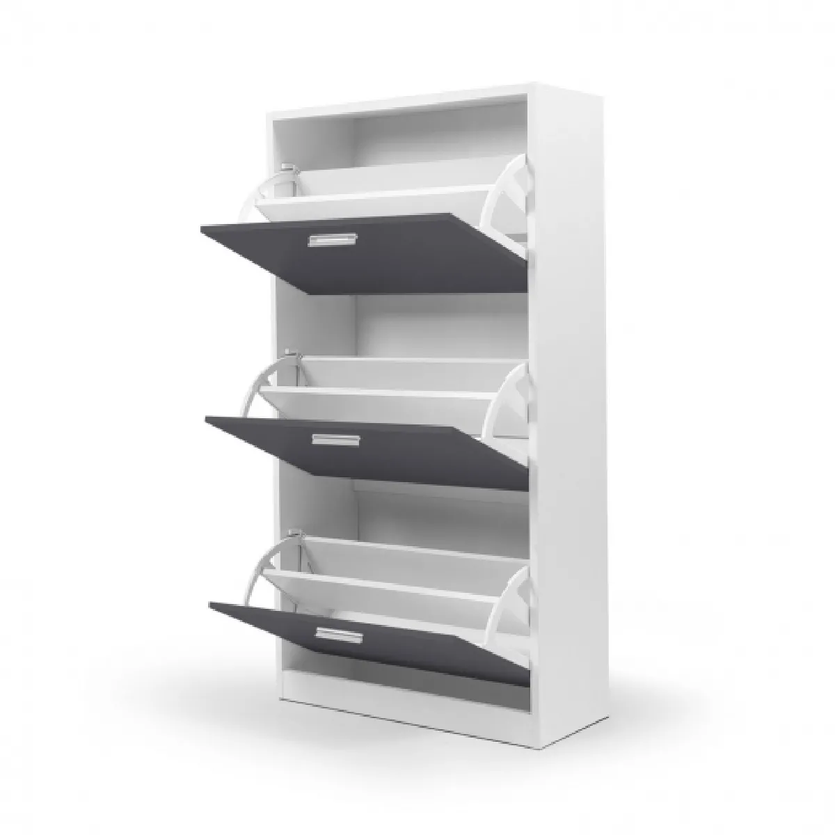 Idmarket MARKET KLARK - Blanc 3 portes grises