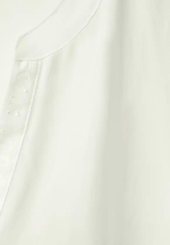 Materialmix Bluse - vanilla white
