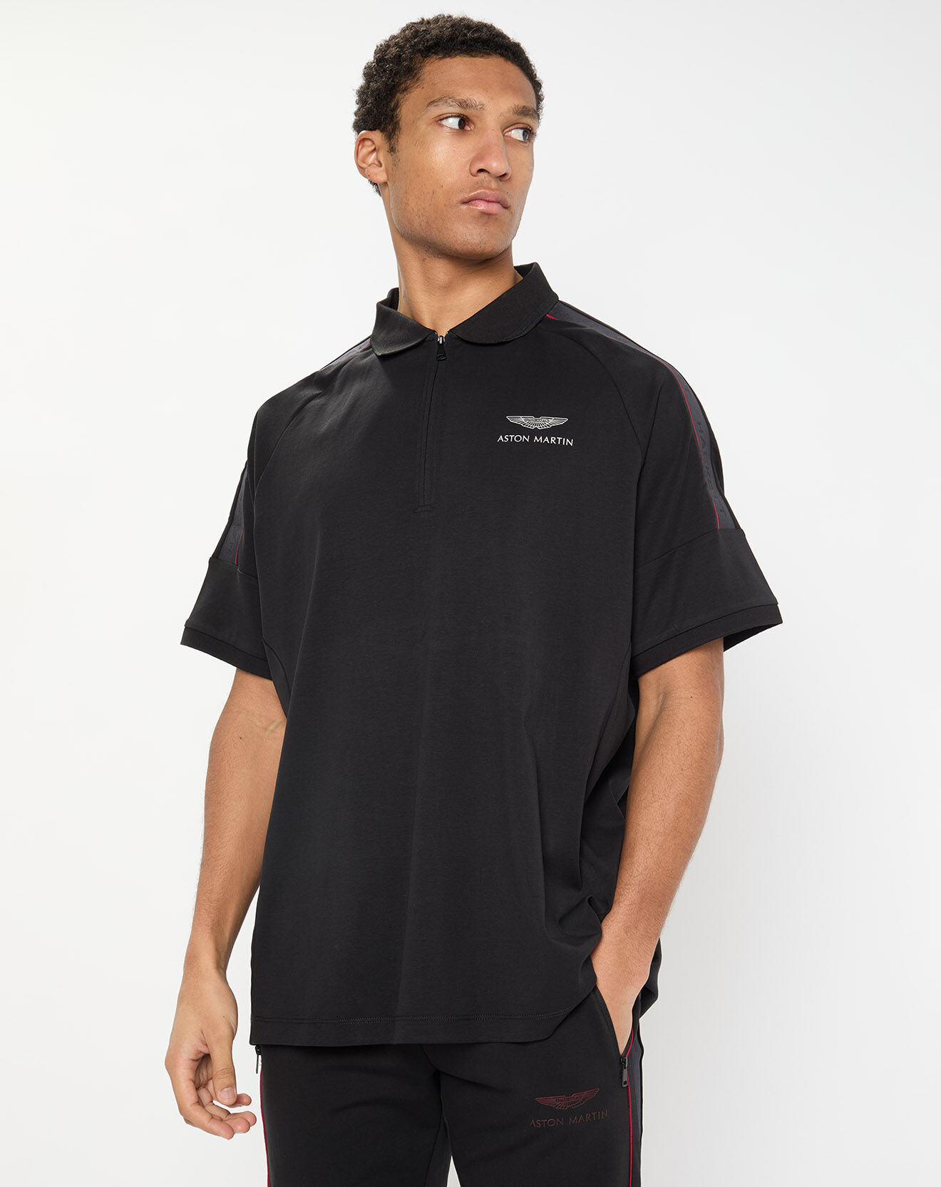 Hackett London Polo zippé Aston Martin Racing noir