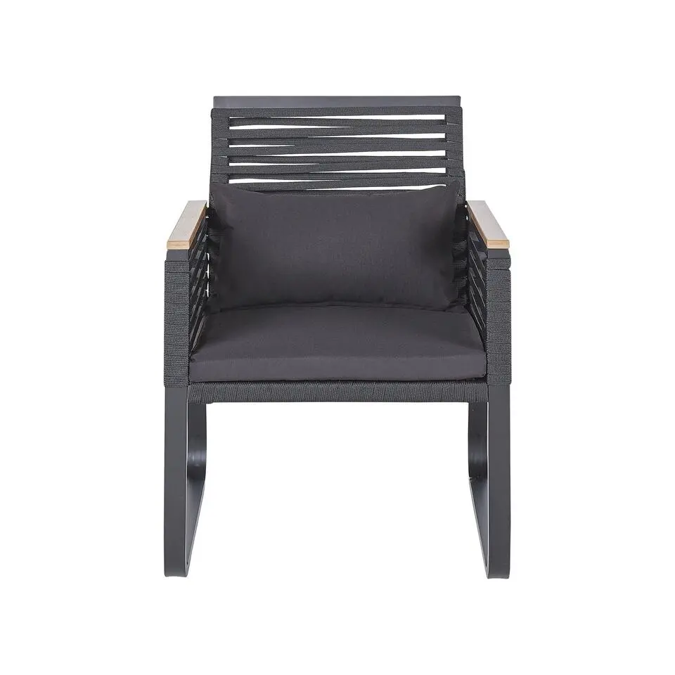 CANETTO - Tuinset voor 4 - Zwart - Aluminium