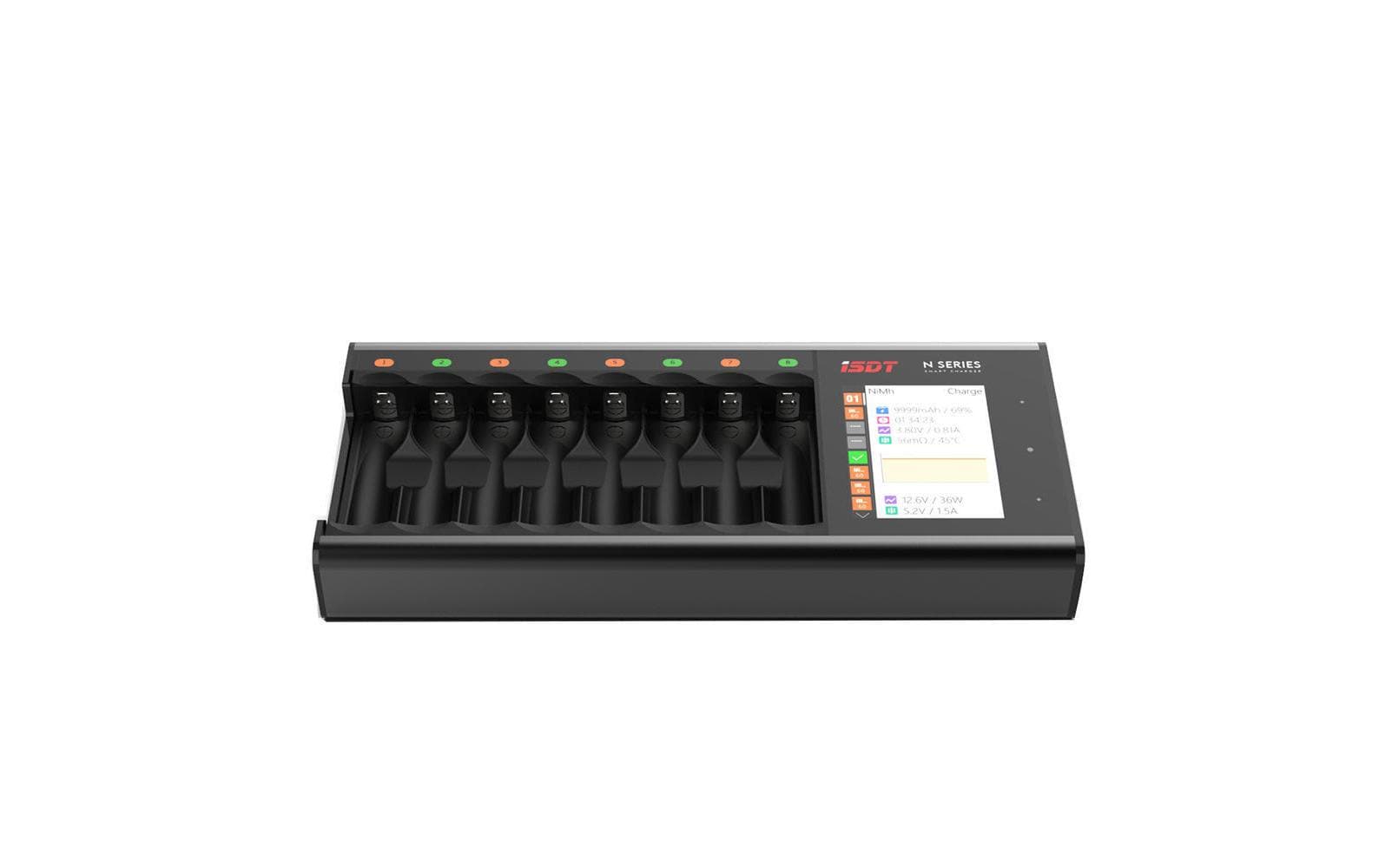 Ladegerät N8 Smart ChargerVielseitiges Ladegerät für 1-8 AA und AAA NiMH Rundzellen