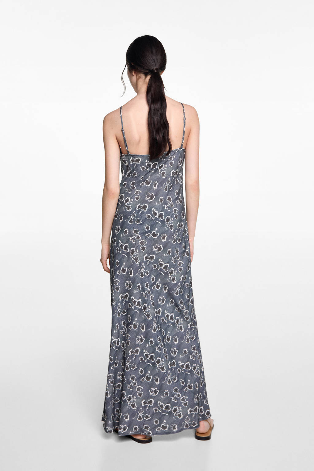 MANGO TEEN gebloemde maxi jurk donkergrijs