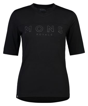 Maillot Manches Courtes Femme Mons Royale Redwood Merino VT Noir