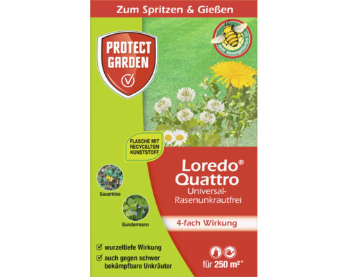 Onkruidverdelger voor gazons Protect Garden Loredo Quattro Concentraat 250 ml voor maximaal 250 m²