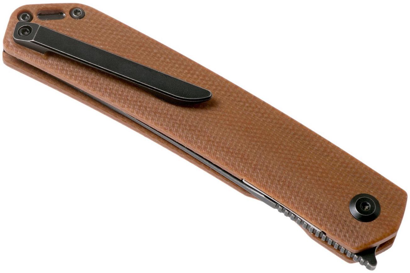 Kansept Hazakura T1019C5 Brown Micarta zakmes, Max Tkachuk design