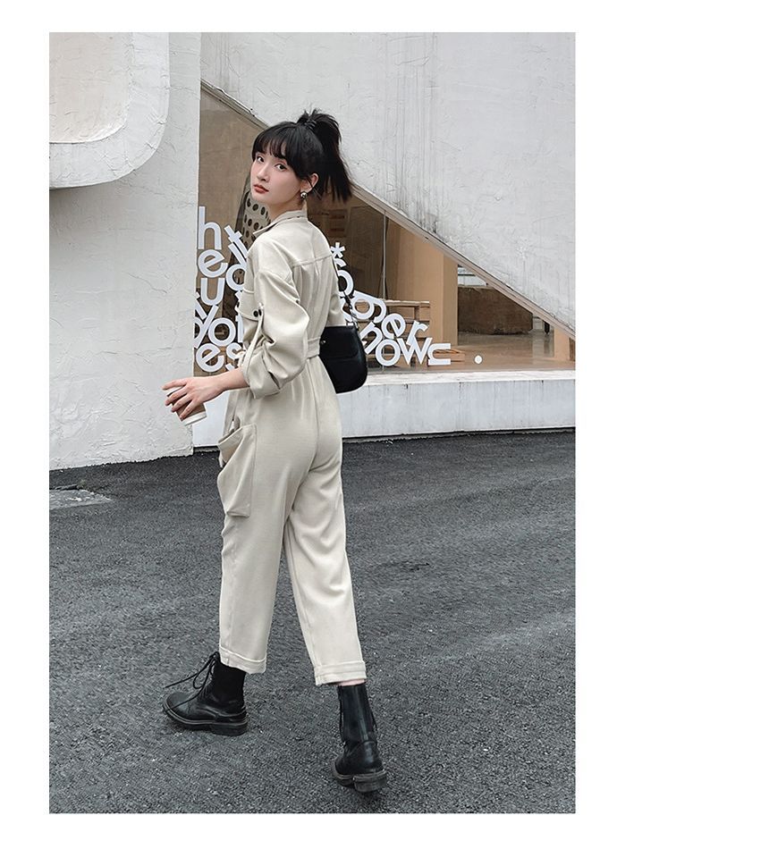 Ango - Jumpsuit met lange mouwen, kraag en knopen