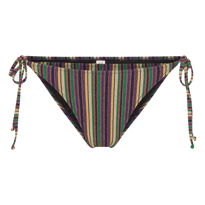 Momoni Bas de Maillot Malene Rayures Métallisé | Vert