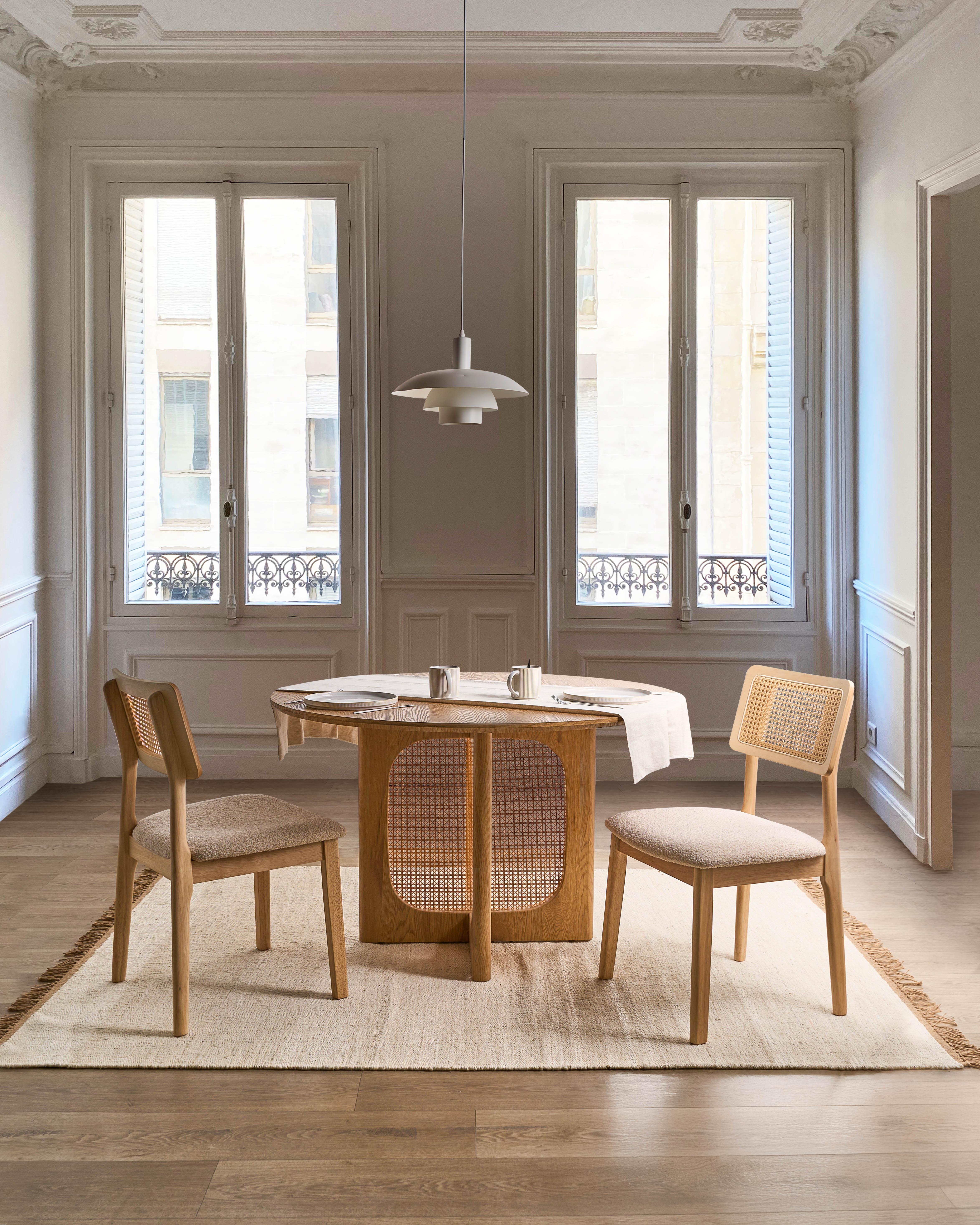 Set van 2 eetkamerstoelen EMBAR Hout Lichtbruin