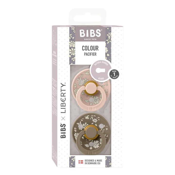 Bibs Tétines en caoutchouc naturel Bibs x Liberty - Set de 2 | Blush