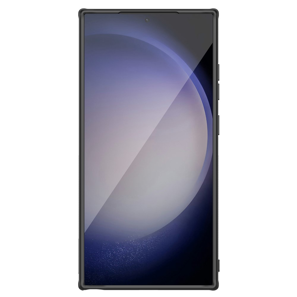 Samsung Galaxy S24 Ultra Hybrid Hardcase Hülle mit TPU Bumper im Nylon Design   Kamera Kickstand und MagSafe-Modul - Schwarz