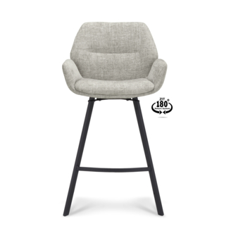 Barkruk Weston Miami taupe stof met armleuning