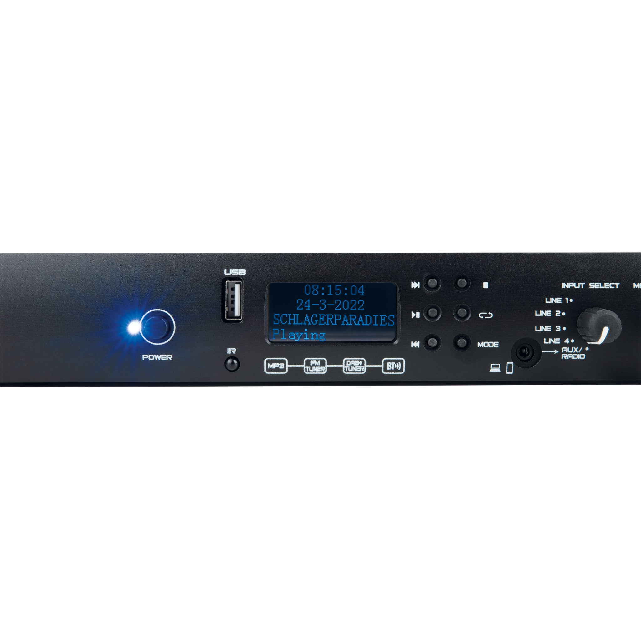 DAP MP-100DBT tuner & mediaspeler met DAB+, USB en bluetooth