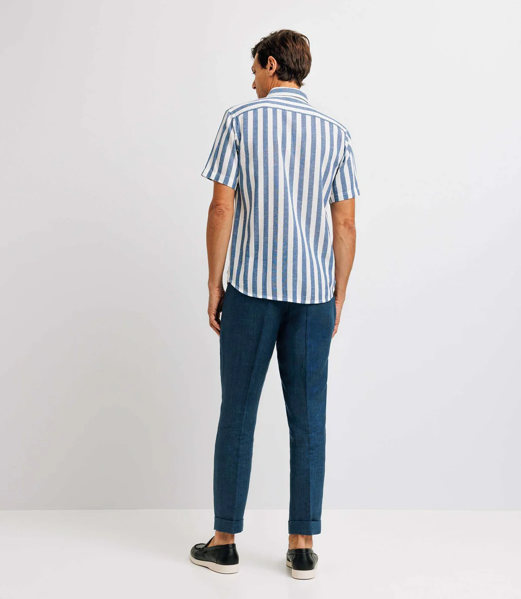 Chemise casual rayée bleue