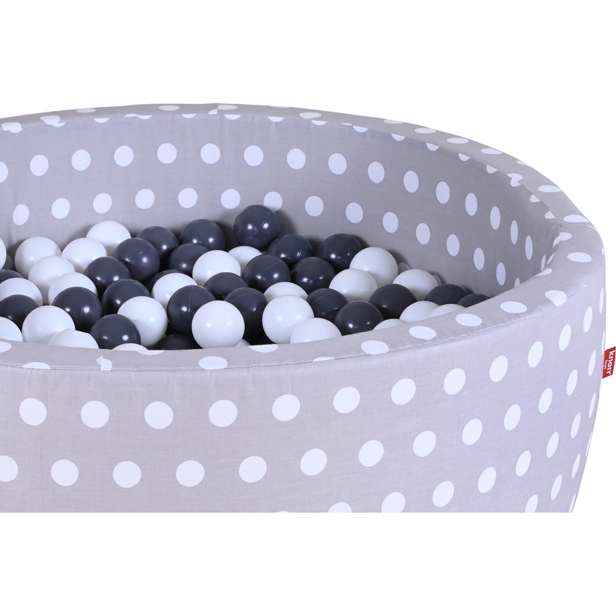 knorr toys® Bällebad soft - Grey white dots - 300 balls greycreme grau