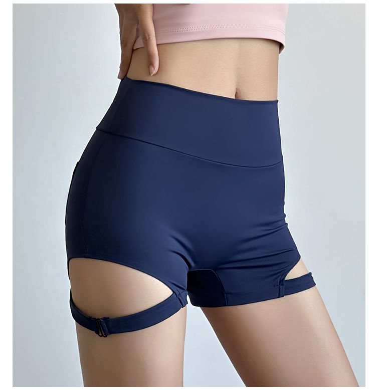 Engiko - Hoge taille effen sportshorts