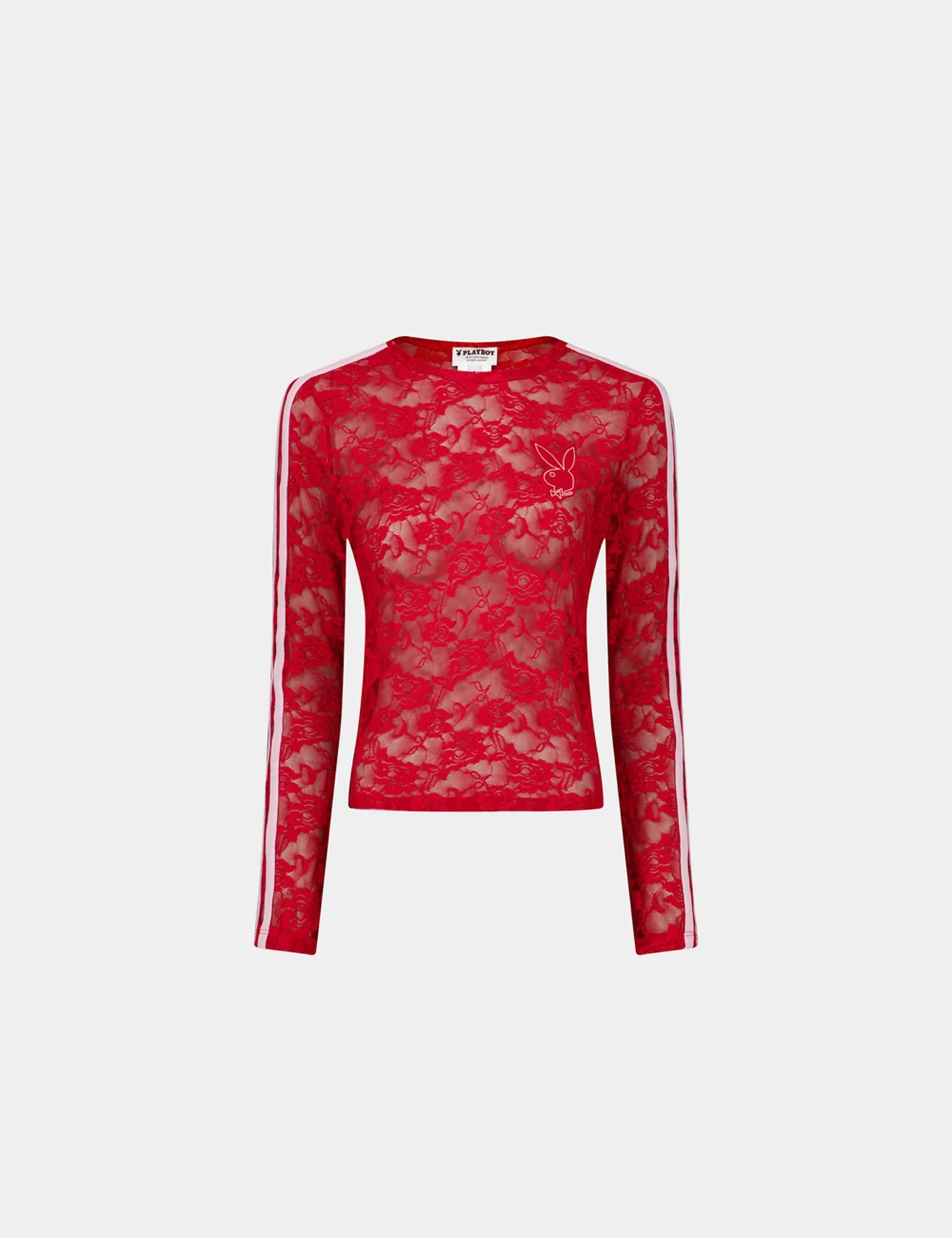 T-shirt Playboy x Jennyfer dentelles rouge vif