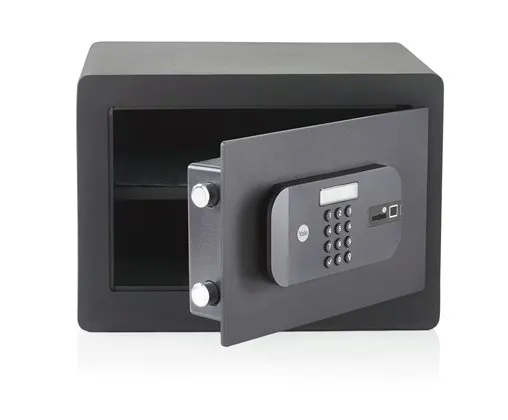 Yale YSFB/250/EB1, Bærbar pengeskab, Sort, Kode, Fingeraftrykslæser, Nøgle, 20,5 L, Gulv/væg, 250 mm