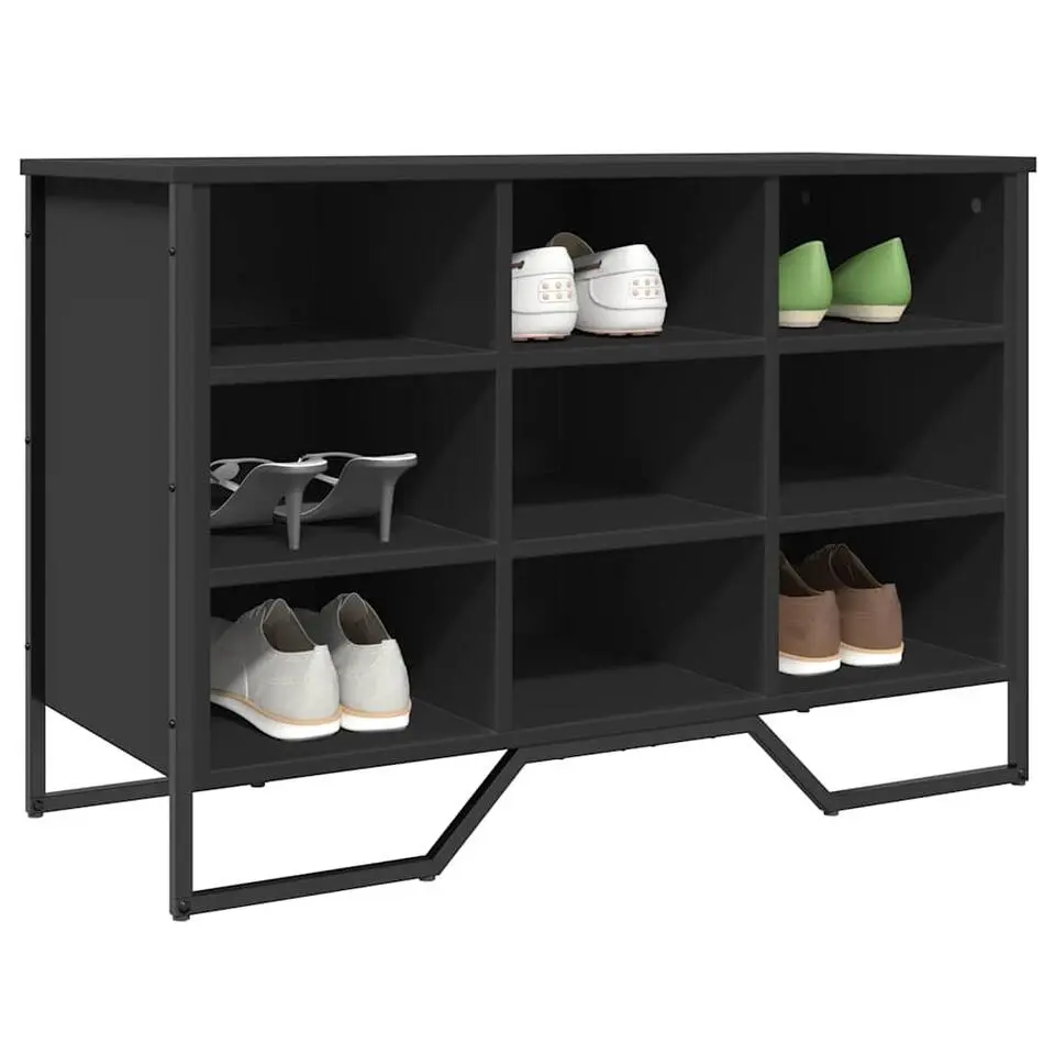 vidaXL - Schoenenkast 9 paar met 9 vakken - Zwart - Bewerkt hout - 90x38x61.5 cm