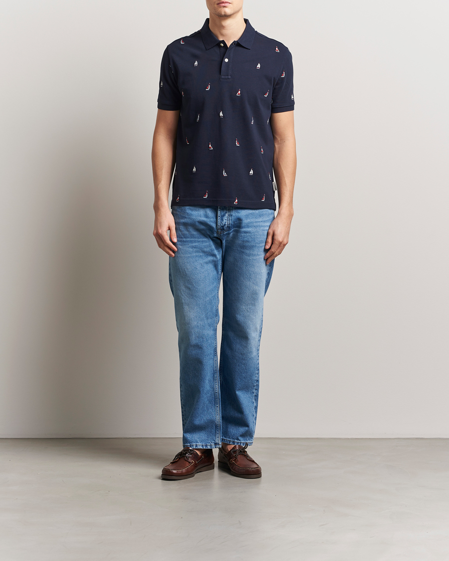 GANT Embroidered Sailing Polo Evening Blue