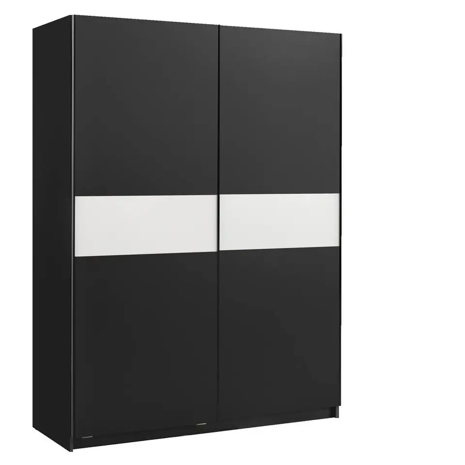 Schuifdeurkast Genua - antraciet/wit - 204x150x60 cm