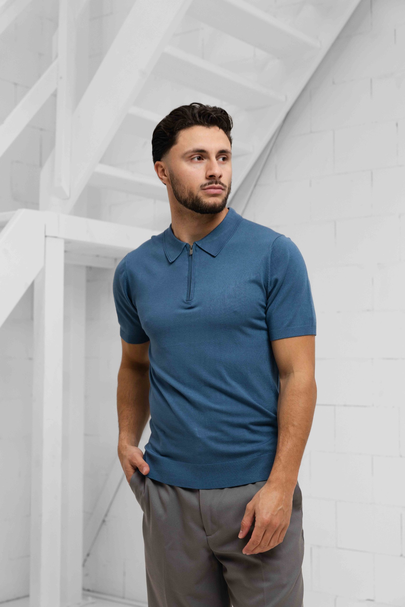 Pure Path Halfzip Polo Heren Blauw