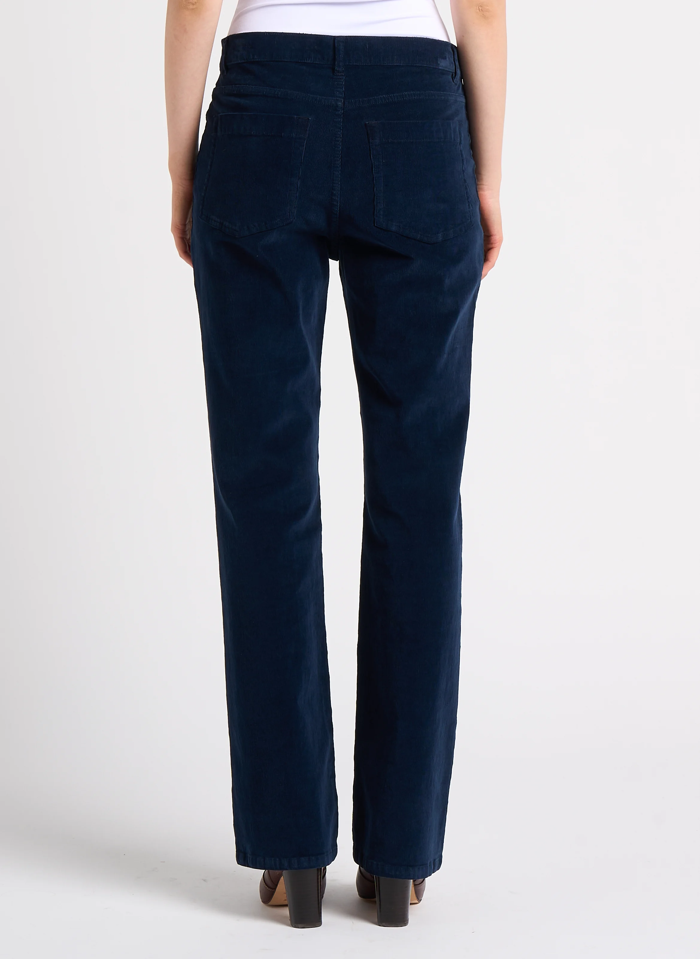 Pantalon flare en coton mélangé | Bleu