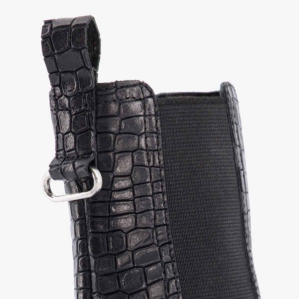 Groot leren meisjes chelsea boots met crocoprint