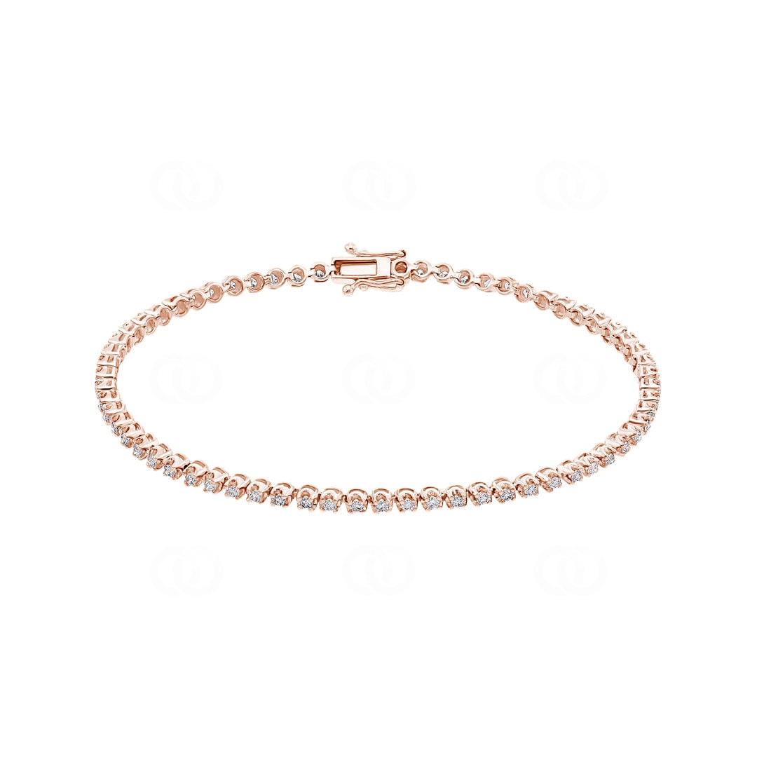 1.00 Karat Diamanten Tennisarmband 750/18 K Roségold