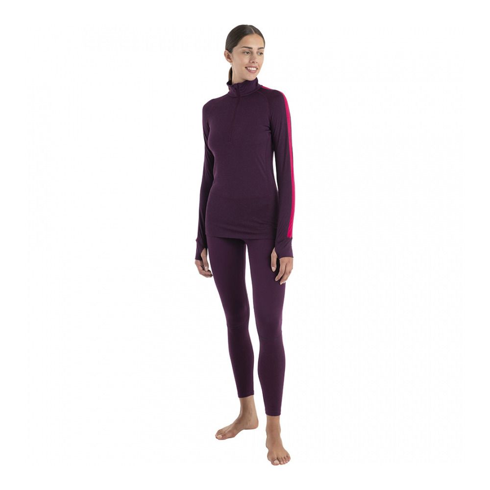Icebreaker ZONEKNIT 200 - Sous-couche Femme nightshade/electronpnk/cb