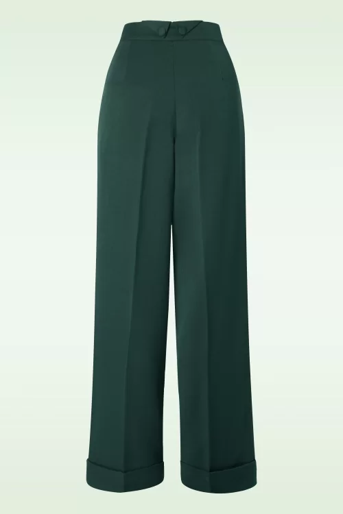Banned Retro Hidden Away broek in groenblauw
