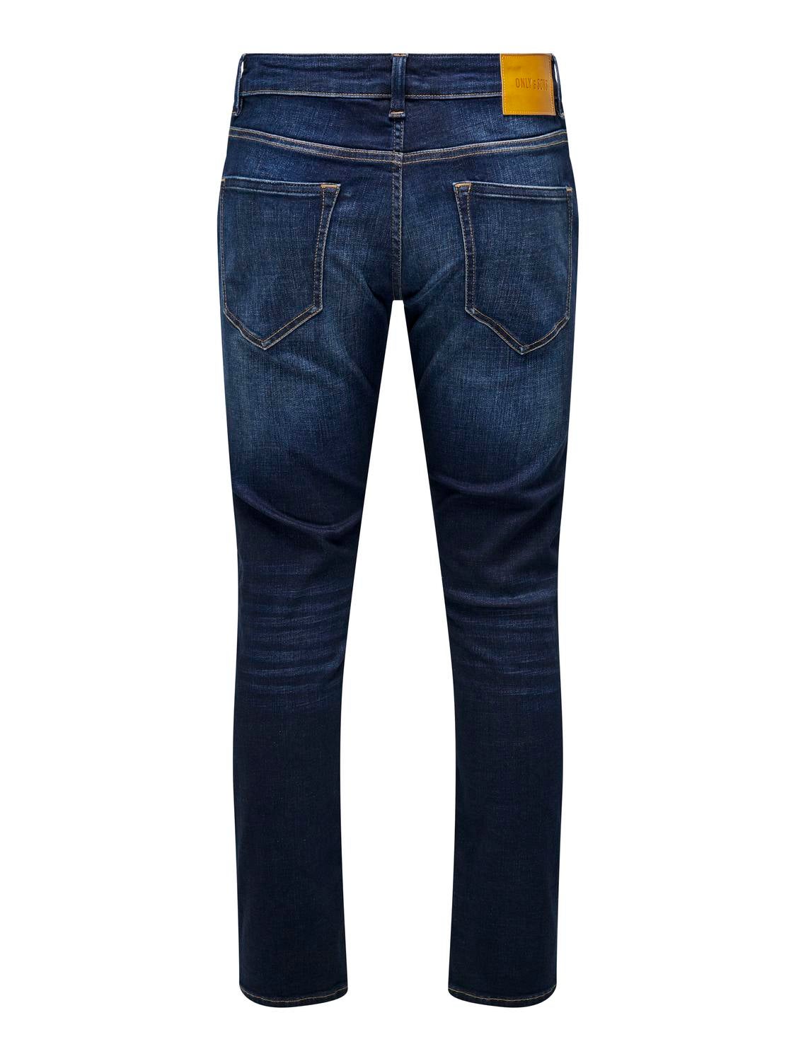 ONSLOOM Niedrige Taille Slim Fit Jeans Dark Blue Denim